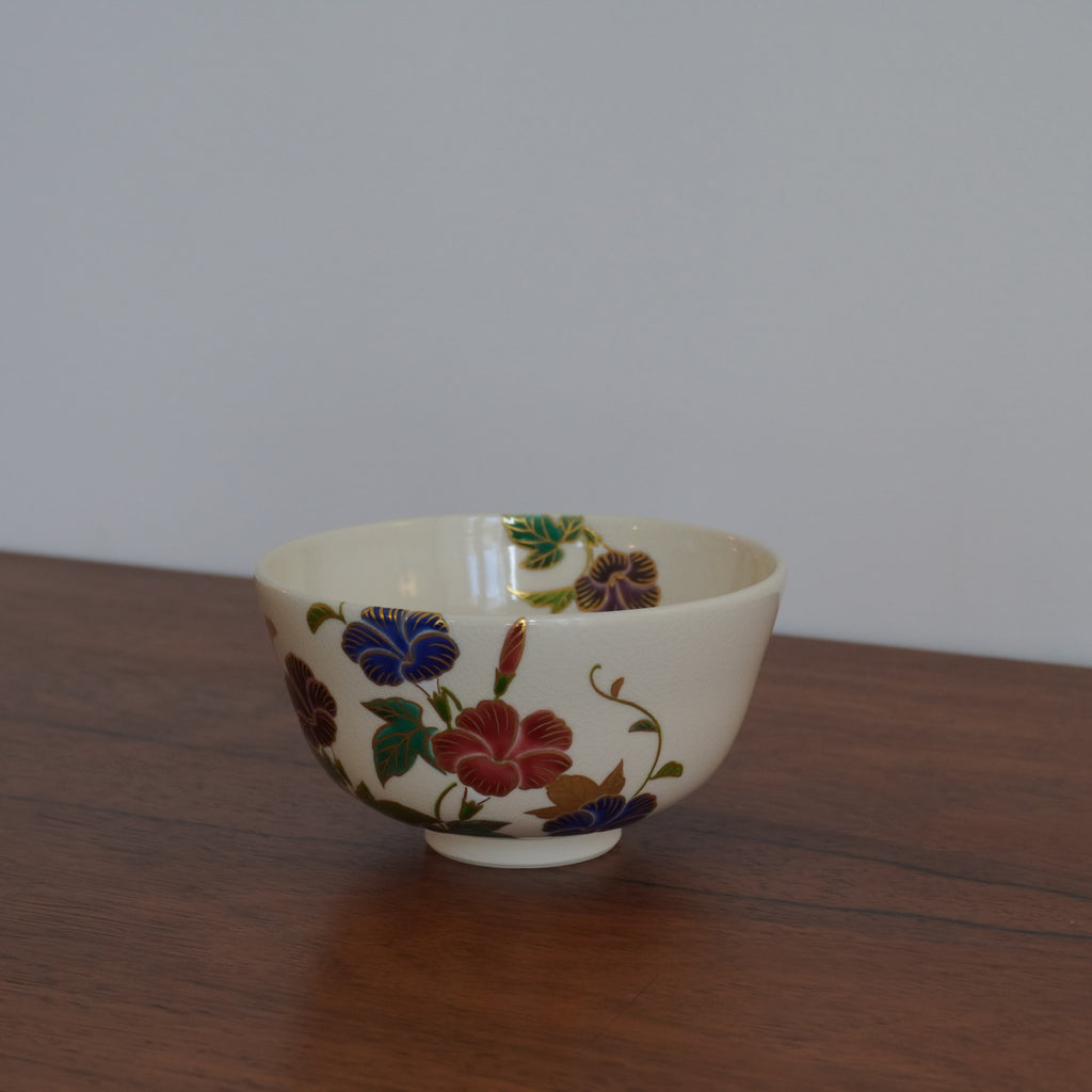 Bol à thé – motif de asagao en couleur