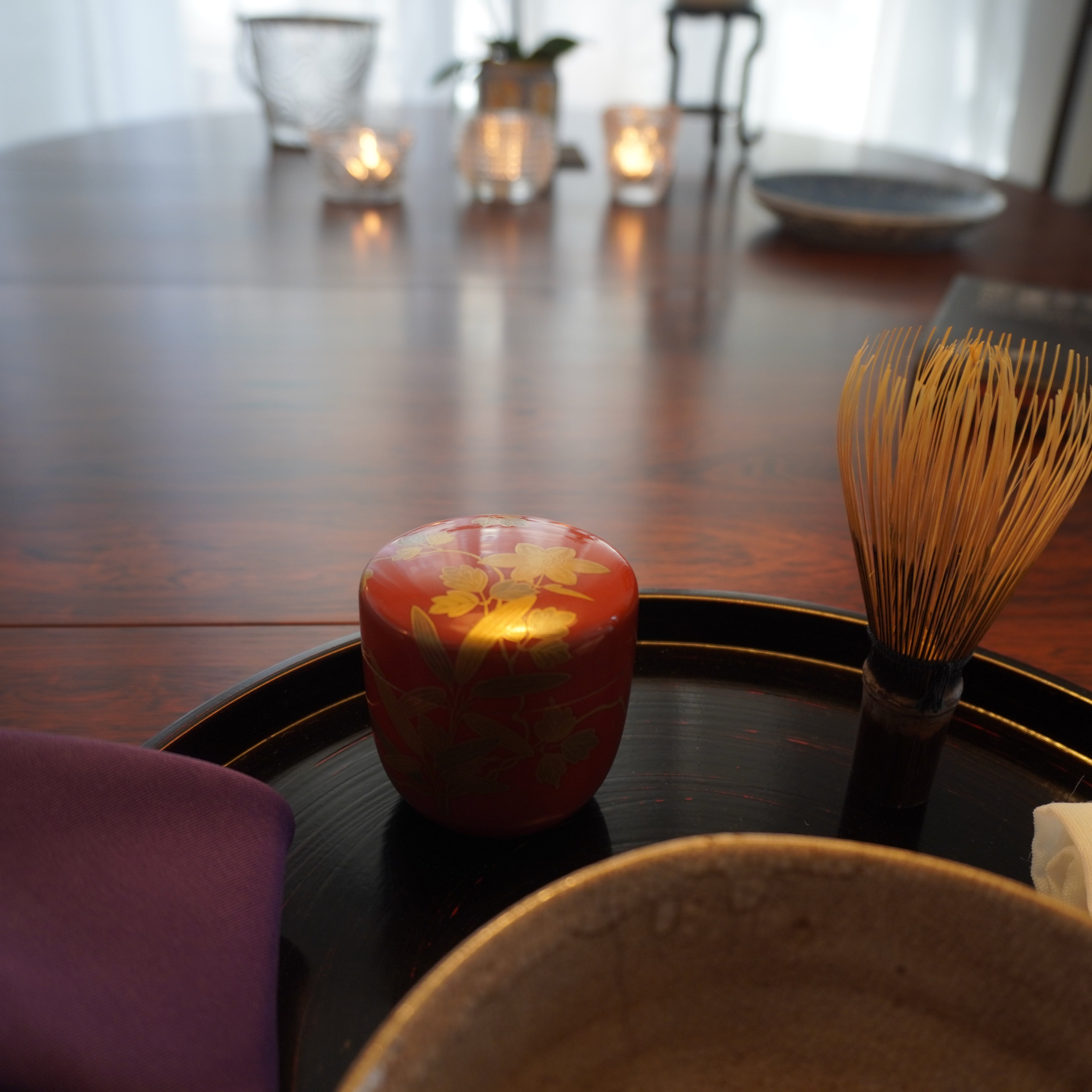 Natsume moyen – motif bambou et clématite