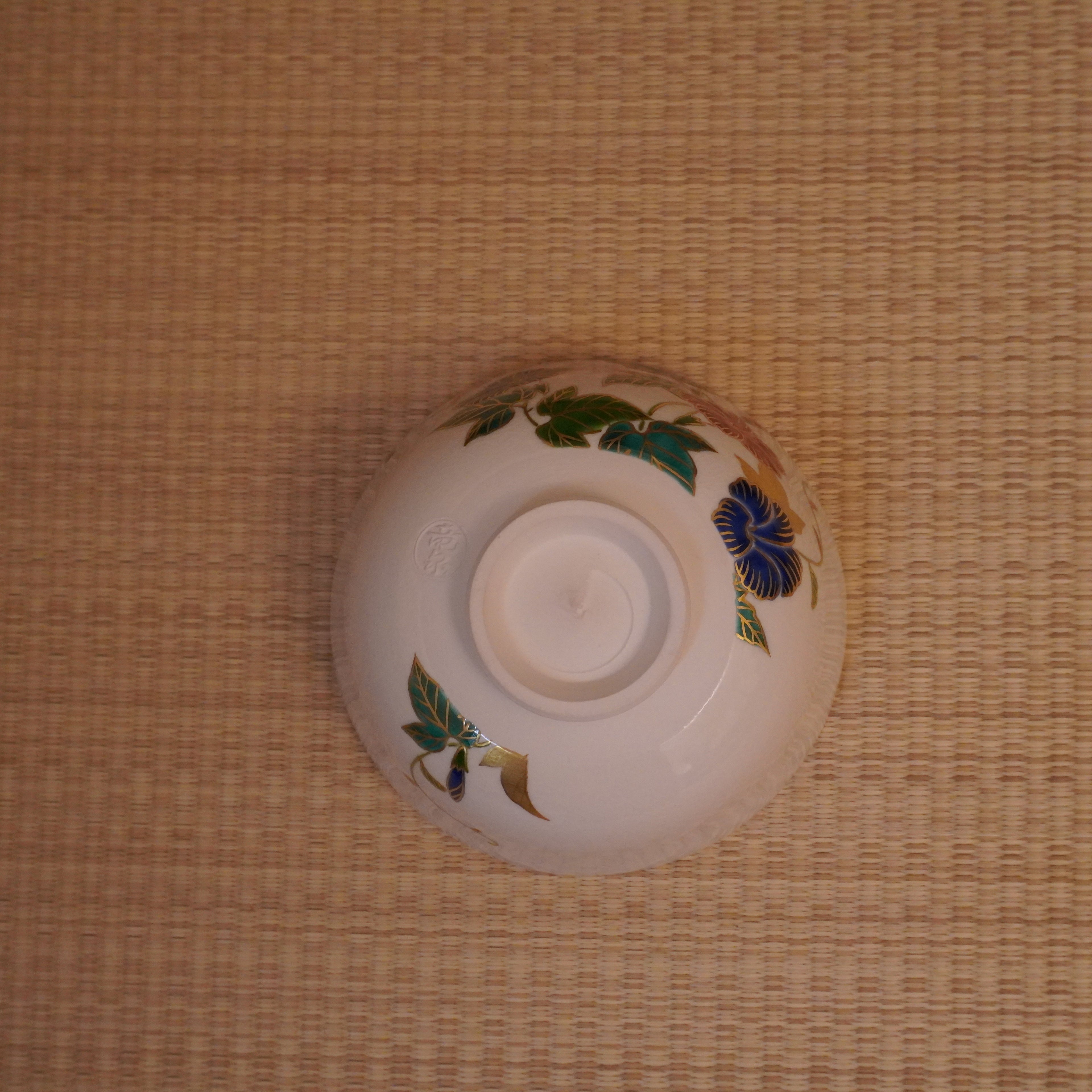 Bol à thé – motif de asagao en couleur