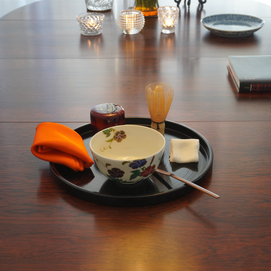 Bol à thé – motif de asagao en couleur