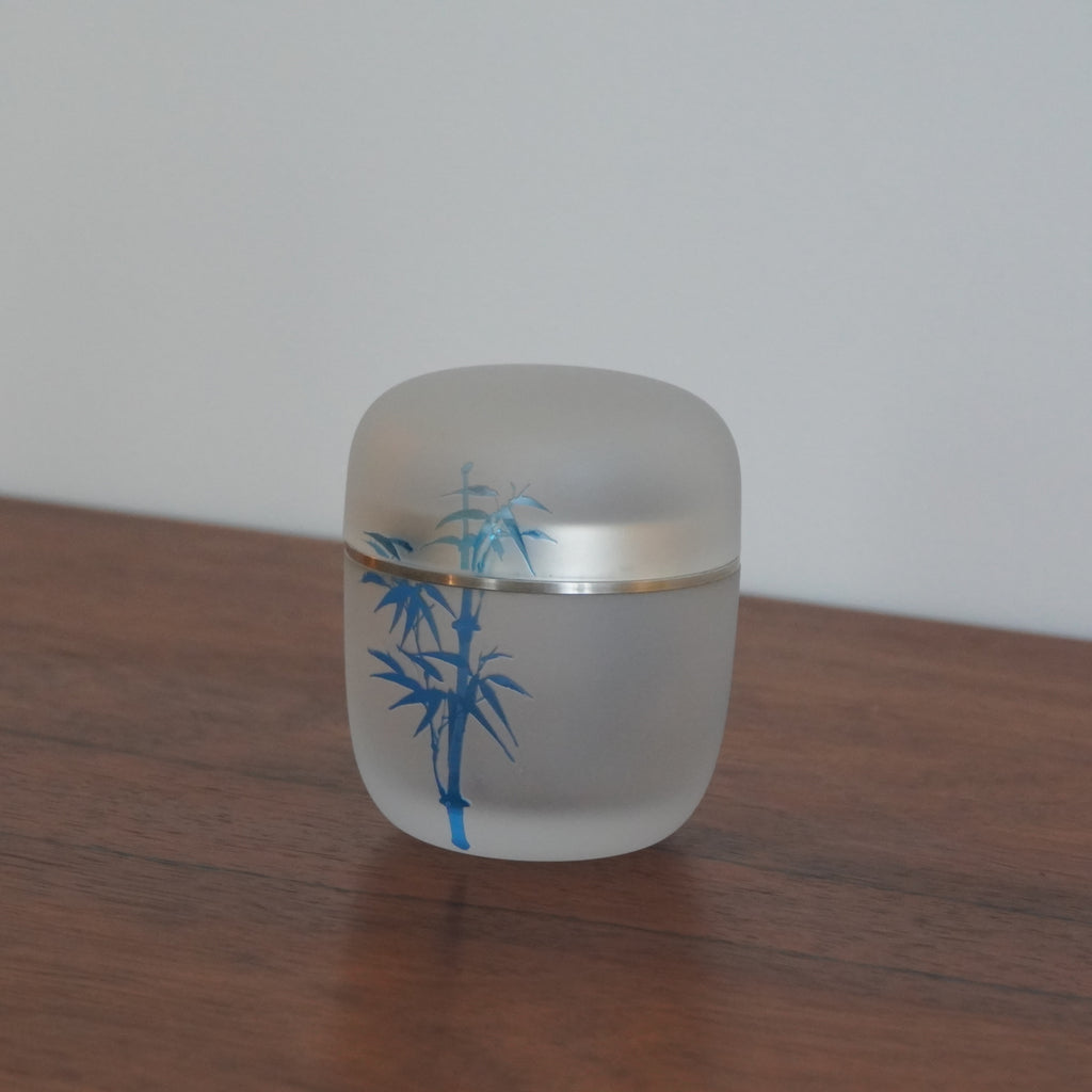 Natsume moyen en verre  – motif de jeunes bambous
