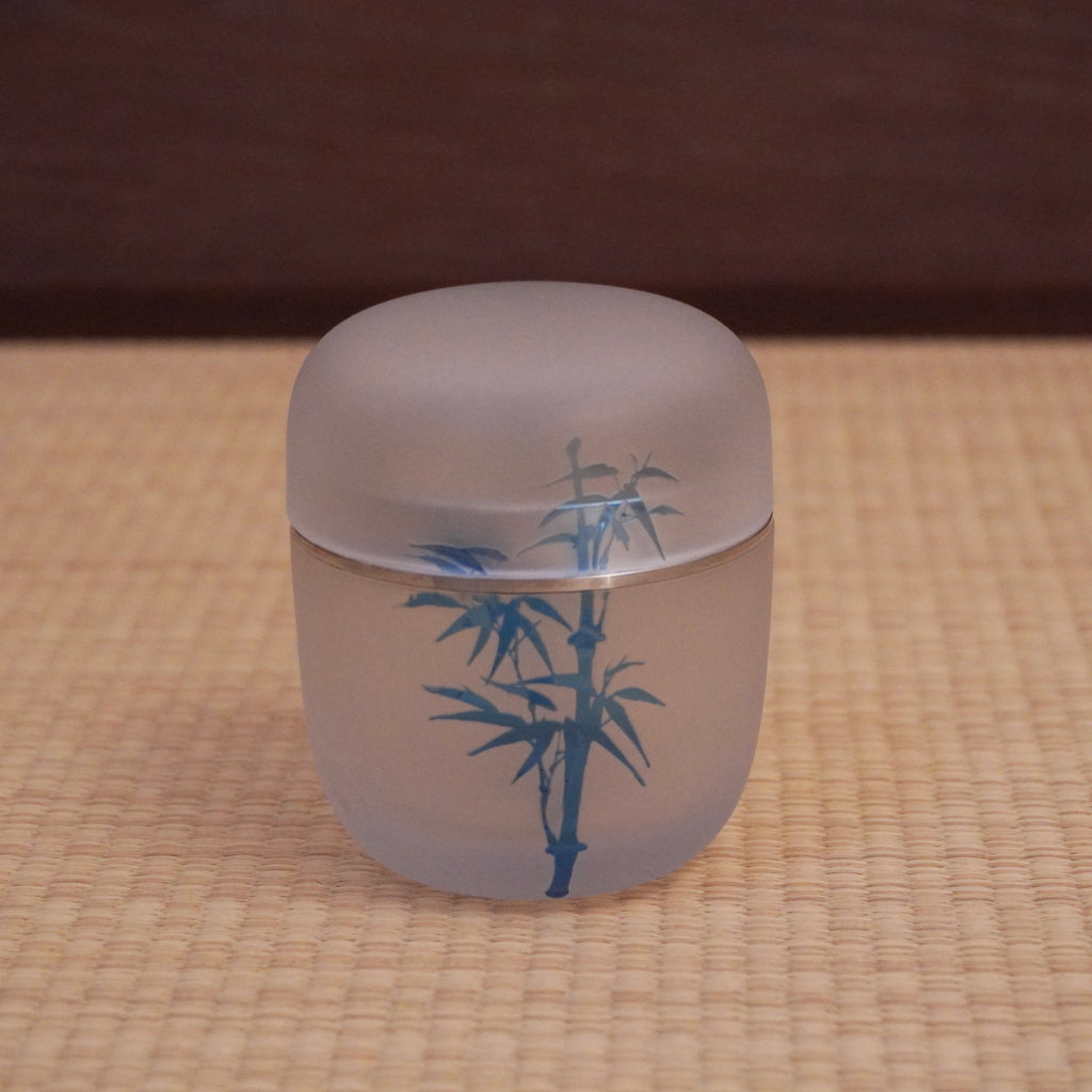 Natsume moyen en verre  – motif de jeunes bambous