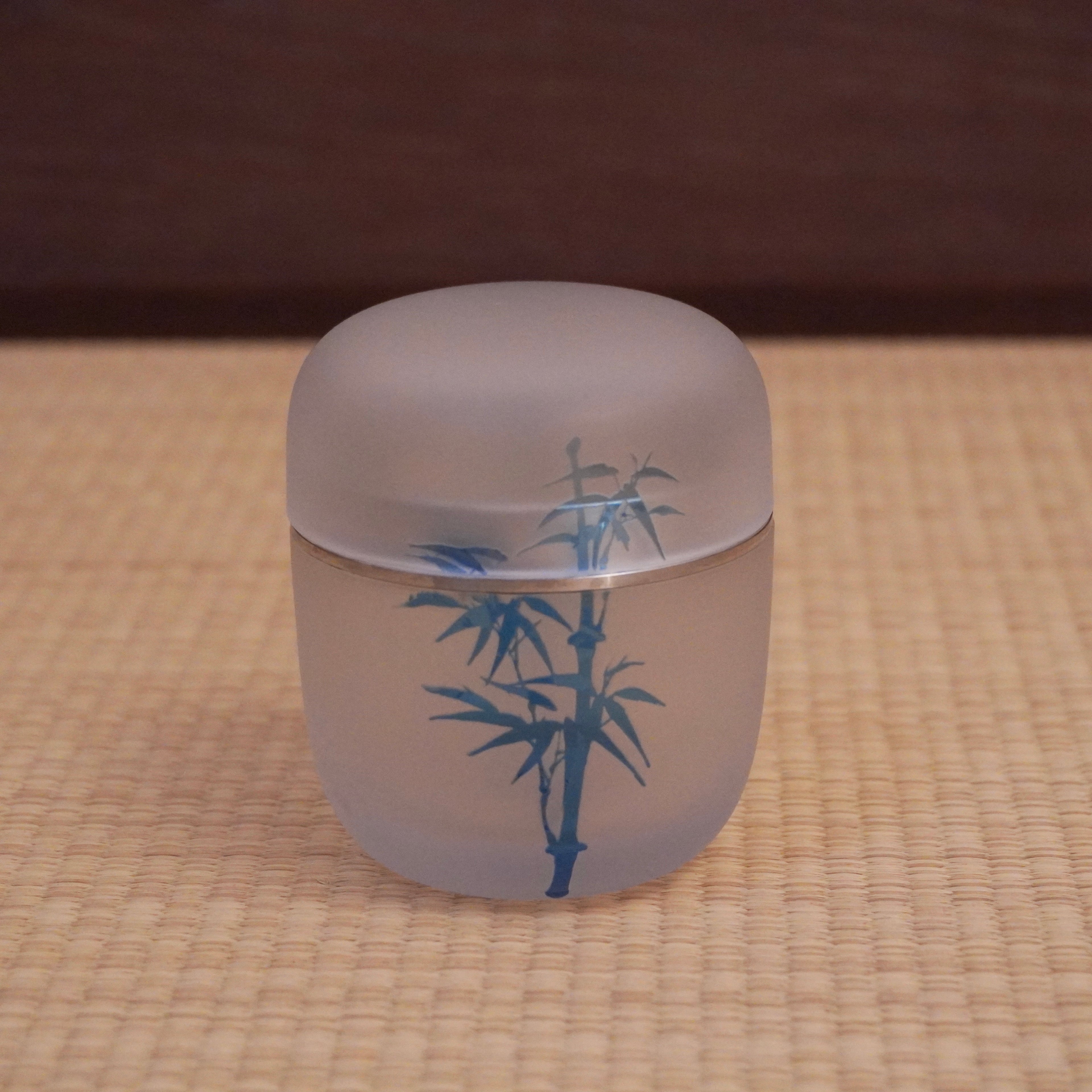 Natsume moyen en verre  – motif de jeunes bambous