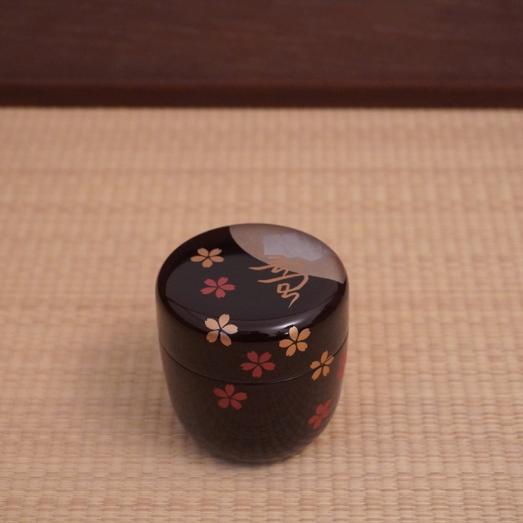 Natsume moyen – motif neige, lune et fleurs