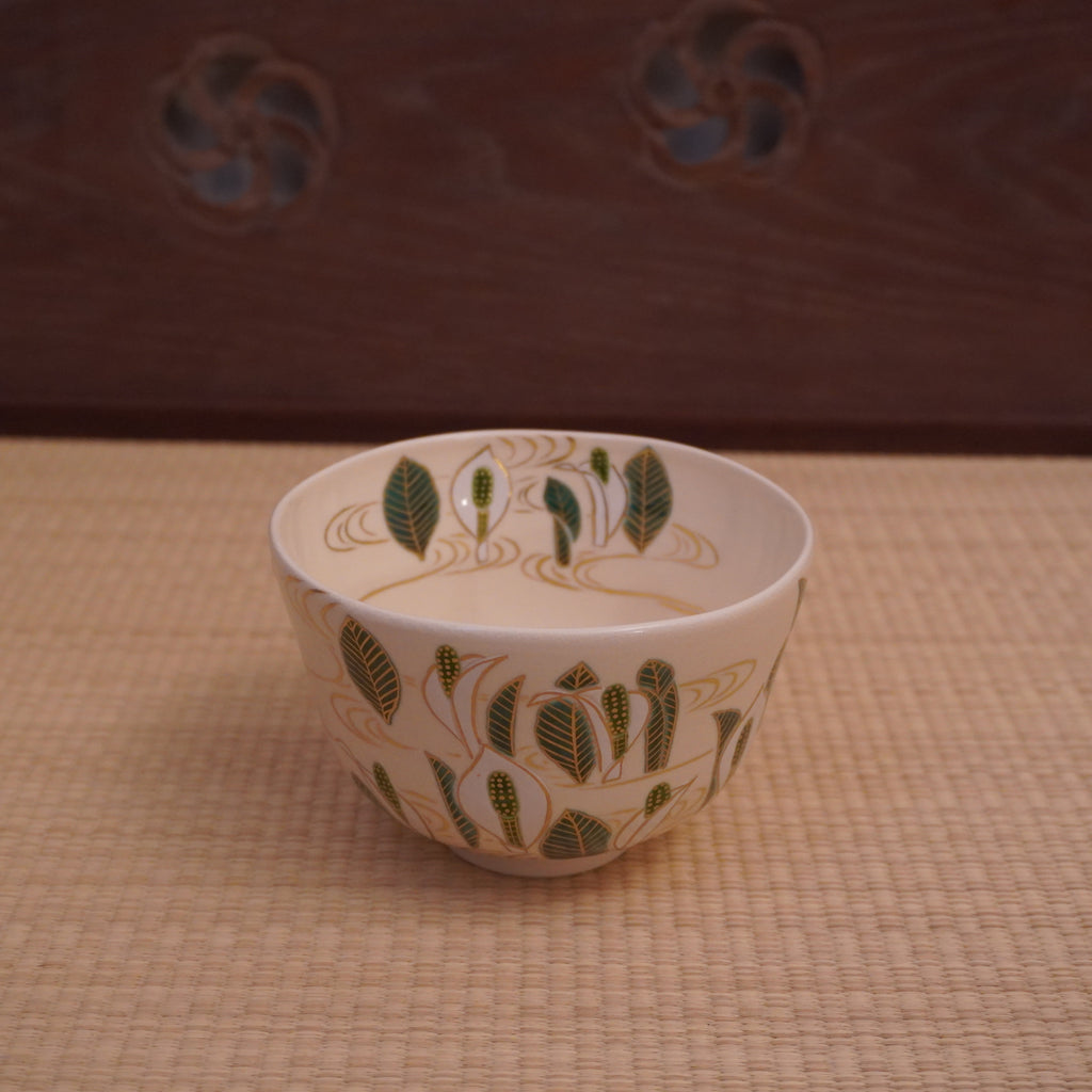 Bol à thé – motif de lys des marais