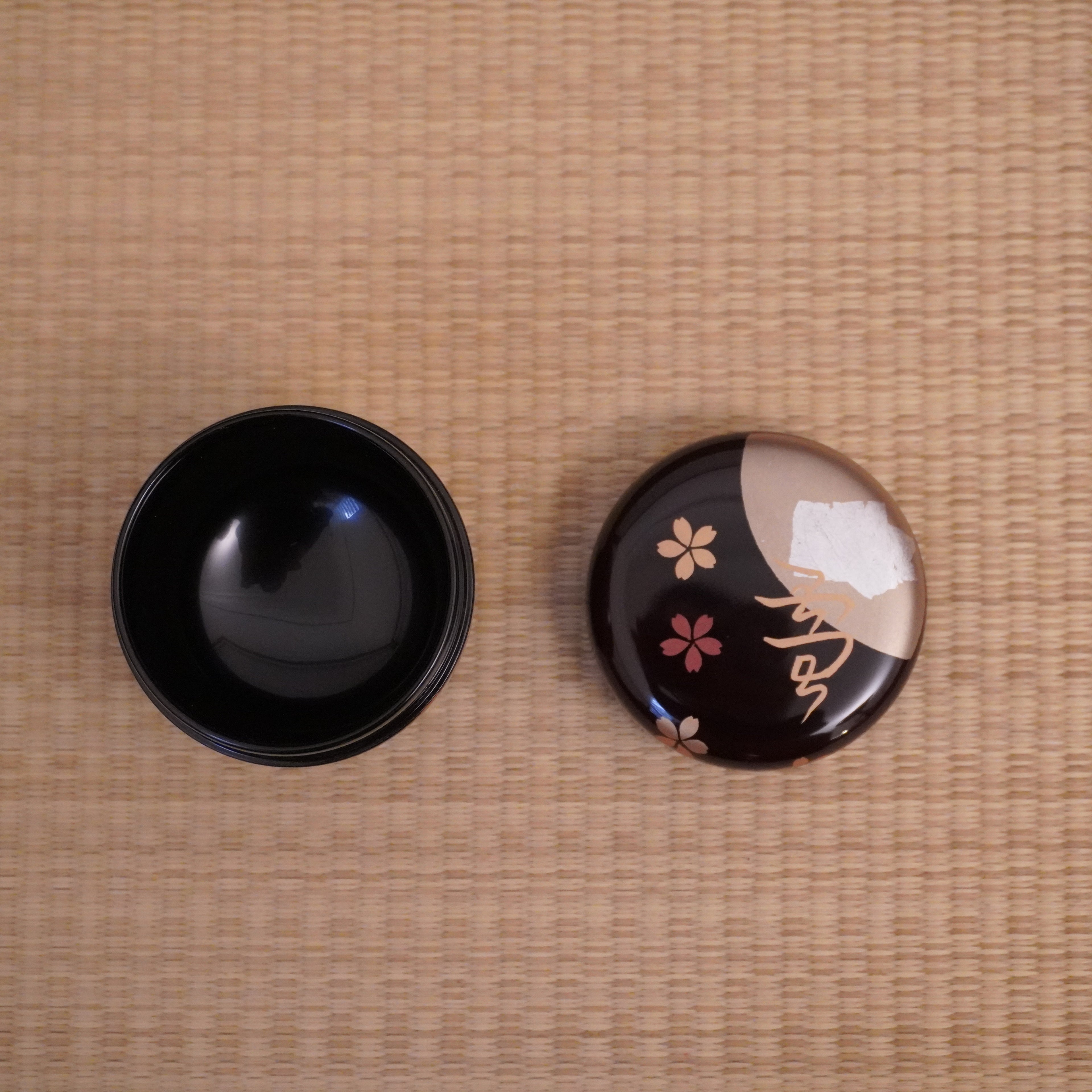 Natsume moyen – motif neige, lune et fleurs