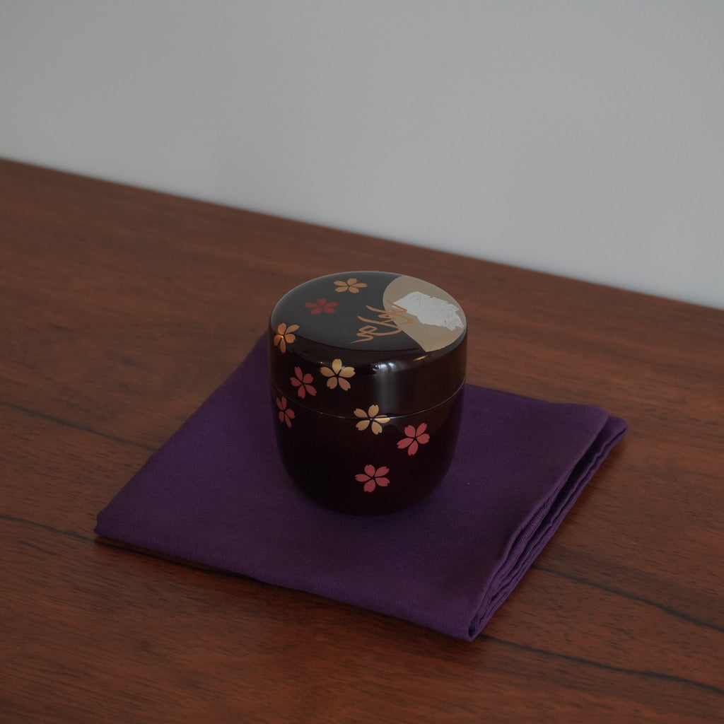 Natsume moyen – motif neige, lune et fleurs